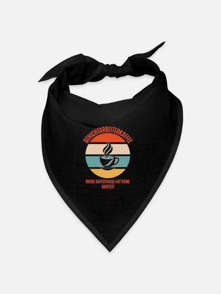 Schichtarbeiterkaffee Retro Spruch - Bandana Dreieckstuch - Schwarz