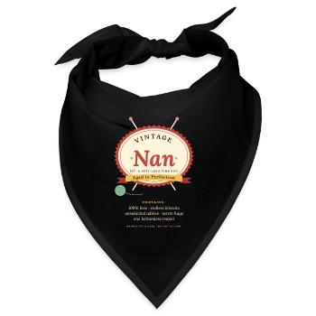 Vintage-Nan, perfekt gereift, lustiges Nan-Geschenk - Bandana Dreieckstuch - Schwarz - Vorne
