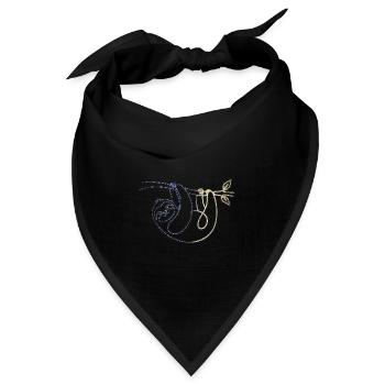 Faultier - Bandana Dreieckstuch - Schwarz - Vorne