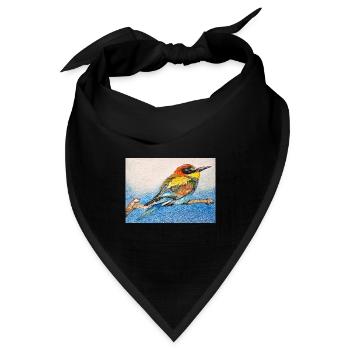 Vogel - Bienenfresser II. - Bandana Dreieckstuch - Schwarz - Vorne