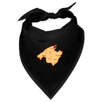 Mallorca spanien insalkarte  - Bandana Dreieckstuch - Schwarz - Vorne