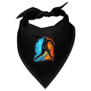 Eishockey Eishockeyspieler Kinder Jungen Hockey - Bandana Dreieckstuch - Schwarz - Vorne
