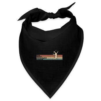 Eat Sleep Badminton Repeat Für Badmintonspieler - Bandana Dreieckstuch - Schwarz - Vorne