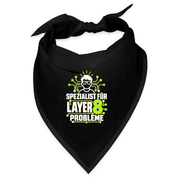 Spezialist für Layer 8 Probleme - Bandana Dreieckstuch - Schwarz - Vorne