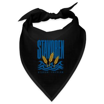 Stavoren Starum Friesland Weizen und Wellen - Bandana Dreieckstuch - Schwarz - Vorne