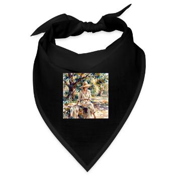 Sommerlicht in Aquarellkleid - Bandana Dreieckstuch - Schwarz - Vorne