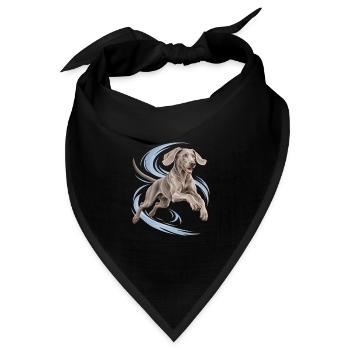 Weimaraner - Bandana Dreieckstuch - Schwarz - Vorne