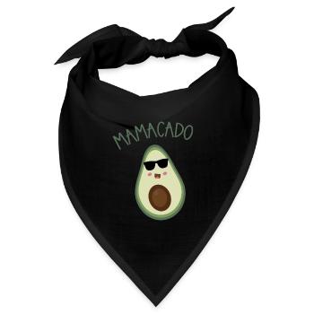 Mamacado Avocado Cartoon mit Sonnenbrille - Bandana Dreieckstuch - Schwarz - Vorne