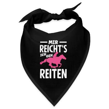Lustiges Pferdemädchen & Reiter Spruch Geschenke - Bandana Dreieckstuch - Schwarz - Vorne