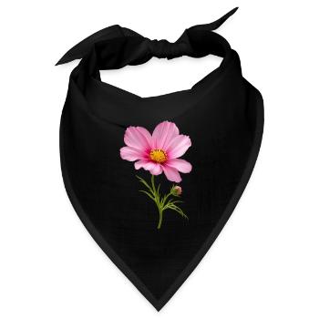 Pink Flower Nahaufnahme - Bandana Dreieckstuch - Schwarz - Vorne