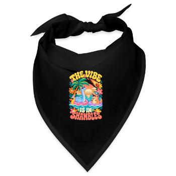 Sunset Dinosaurier Die Stimmung ist im Chaos - Bandana Dreieckstuch - Schwarz - Vorne