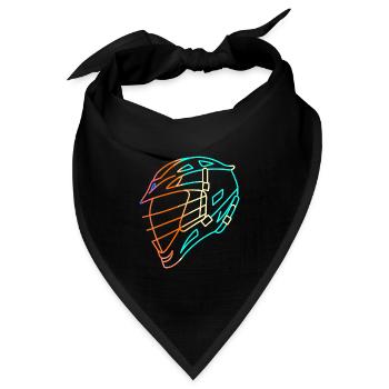 Lacrossehelm - Bandana Dreieckstuch - Schwarz - Vorne