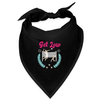 Get Low Volleyball Netz – Lorbeerkranz Design - Bandana Dreieckstuch - Schwarz - Vorne