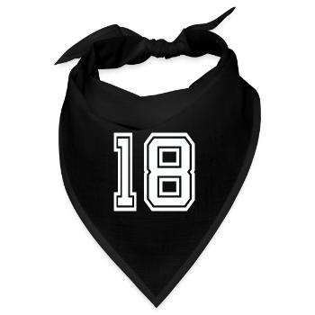 Geometrische 18 Umrisse – Blockstil - Bandana Dreieckstuch - Schwarz - Vorne