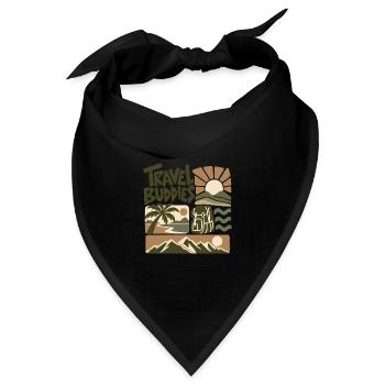 Travel Buddies Adventure - Bandana Dreieckstuch - Schwarz - Vorne