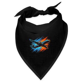 Flugzeug Modellflugzeug Herren Kinder Jungen Pilot - Bandana Dreieckstuch - Schwarz - Vorne