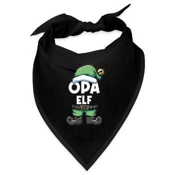 Opa Elf Weihnachtself Elfe Weihnachtsoutfit Set - Bandana Dreieckstuch - Schwarz - Vorne
