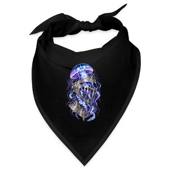 Kosmischer Medusa-Ritter – Mittelalterlicher Helm - Bandana Dreieckstuch - Schwarz - Vorne