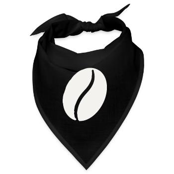 Kaffeebohne Linienminimalistik - Bandana Dreieckstuch - Schwarz - Vorne
