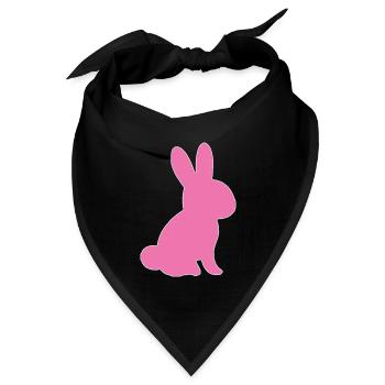 Pinker Hase Lieblingstier Mädchen - Bandana Dreieckstuch - Schwarz - Vorne