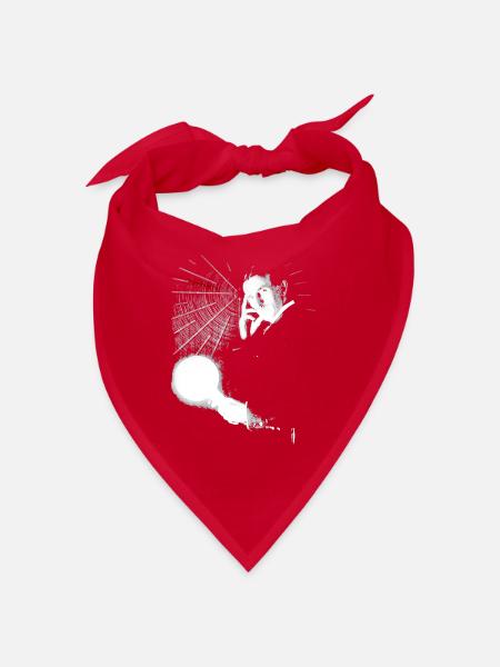 Nikola Tesla mit Glühbirne und Teslaspule - Bandana - Rot - Vorne