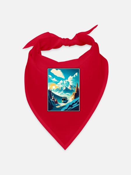 Laax Schweiz Vintage Reiseposter Souvenir - Bandana - Rot - Vorne