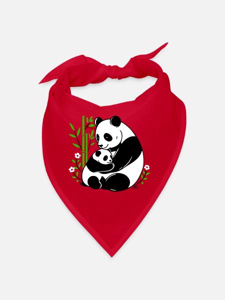Panda Zärtlichkeit - Bandana - Rot - Vorne