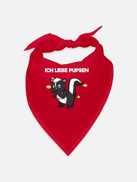 Ich Liebe Pupsen Stinktier Pups Furz Lustiges - Bandana - Rot - Vorne