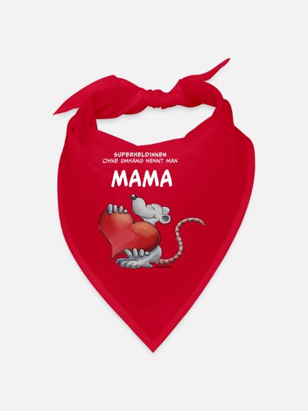 Superheldinnen ohne Umhang nennt man MAMA - Bandana - Rot - Vorne