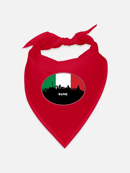 Rom Italien Flagge Skyline Reise Souvenir - Bandana - Rot - Vorne