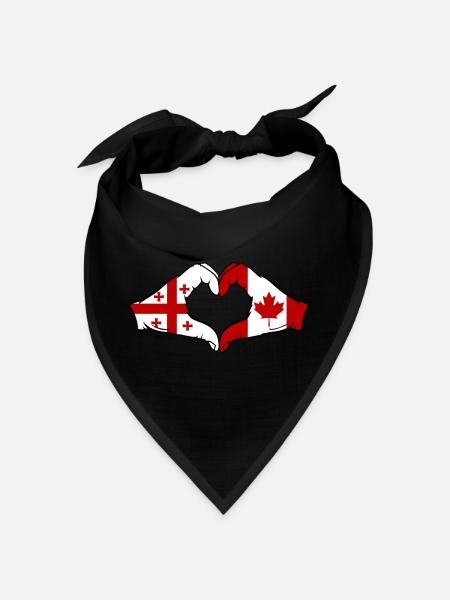 Georgien Kanada Flagge Haende Herzform - Bandana Dreieckstuch - 