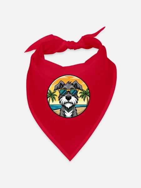 Deutscher Wachtelhund Hunderasse Cartoon Sonnenbrille - Bandana - Rot - Vorne