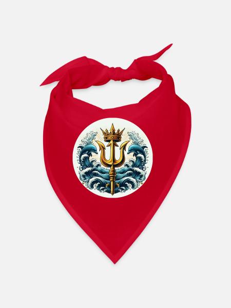 Dreizack Symbol - Bandana - Rot - Vorne