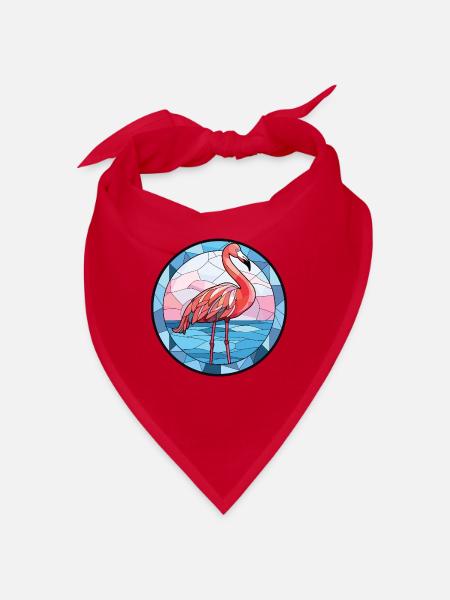 Flamingo Bunte Aquarell-Tierillustration - Bandana - Rot - Vorne