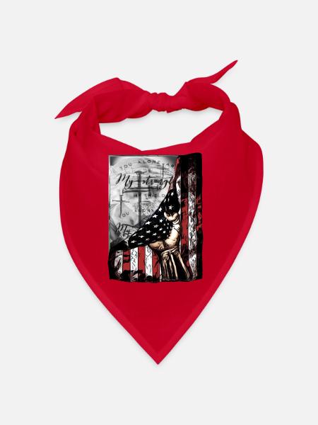 Düstere Patriotische Flaggenhand - Bandana - Rot - Vorne