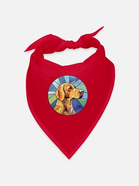 Braque Saint Germain Hunderasse Buntglasfarbe - Bandana - Rot - Vorne
