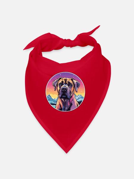 Perro de Presa Canario Hunderasse Cartoon Kawaii Wa - Bandana - Rot - Vorne