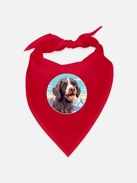 Pudelpointer Hunderasse Cartoon Kawaii Aquarell - Bandana - Rot - Vorne