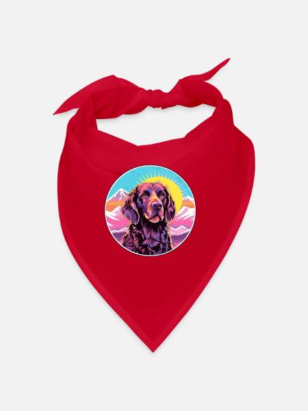 Pudelpointer Hunderasse Cartoon Kawaii Aquarell - Bandana - Rot - Vorne