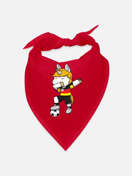 Einhorn Fußball Fusball - Bandana - Rot - Vorne