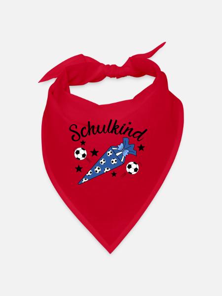Schulkind Fußball Schulanfang - Bandana - Rot - Vorne