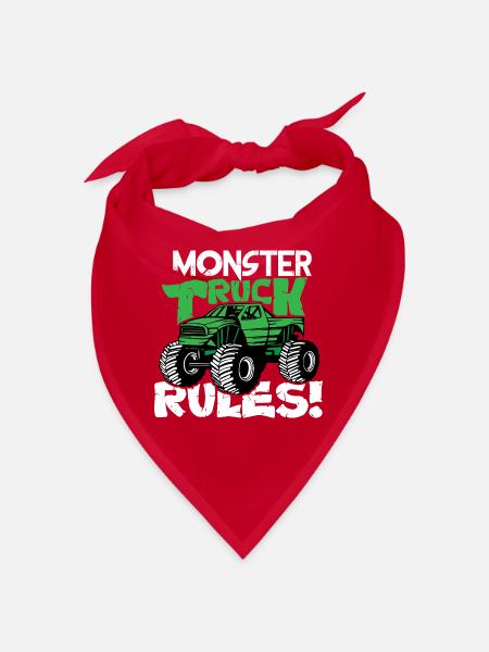 Monster Truck Tules - Bandana - Rot - Vorne