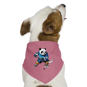 Eishockey Pandabär - Hunde-Bandana Dreieckstuch - Mauve - Vorne