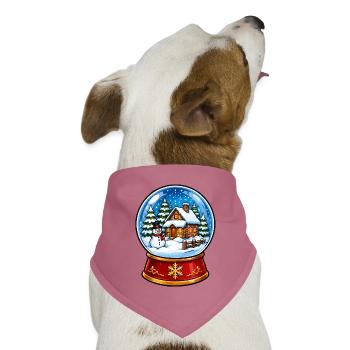 Winterwald Schneekugel Motive - Hunde-Bandana Dreieckstuch - Mauve - Vorne
