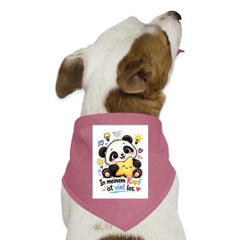 Panda Kopfchaos mit Sternen - Hunde-Bandana Dreieckstuch - Mauve - Vorne