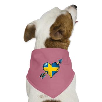 Schweden Flagge Herz mit Pfeil - Hunde-Bandana Dreieckstuch - Mauve - Vorne
