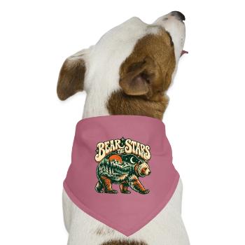 Bär unter Sternen – Berglandschaft Retro - Hunde-Bandana Dreieckstuch - Mauve - Vorne