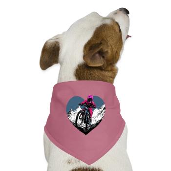 Love Bike / Mountainbiker Herz - Hunde-Bandana Dreieckstuch - Mauve - Vorne