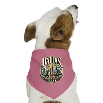 Dallas Skyline Retro Texas - Hunde-Bandana Dreieckstuch - Mauve - Vorne