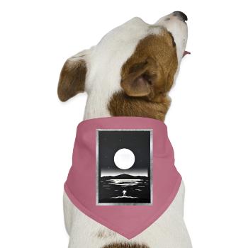 Mondbeschienene Silhouette über ruhigem Meer - Hunde-Bandana Dreieckstuch - Mauve - Vorne